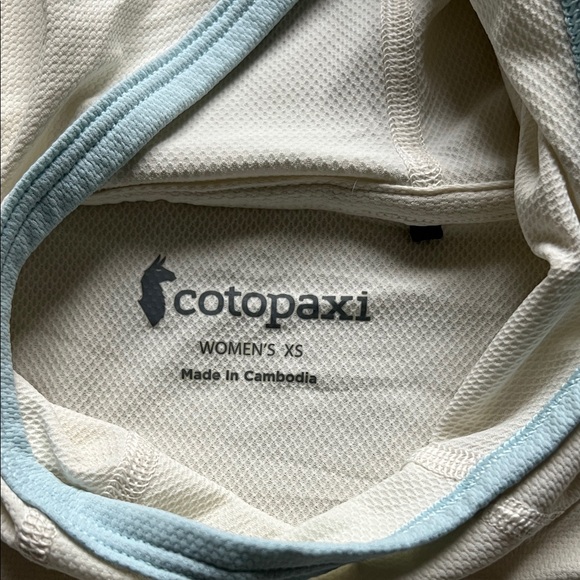 White Long Sleeve Hoodie with Blue Trim - Picture 5 of 6